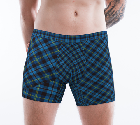 Tartan with a Twist, Blue - Men's Boxer Briefs