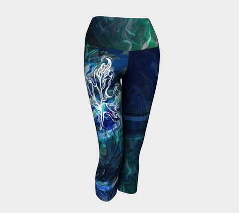 Canada Marble - Multi Blue Green - Yoga Capris