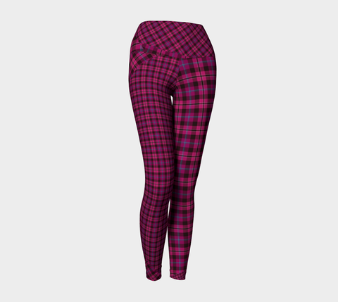 Tartan with a Twist, Pink - Yoga Leggings
