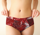 Canada Marble, Red - Women's Cheeky Briefs