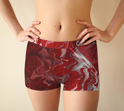 Canada Marble, Red - Women's Boyshorts