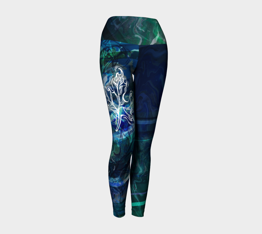 Canada Marble - Multi Blue Green - Yoga Leggings