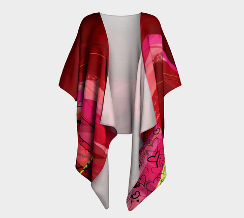 Love Hearts - Draped Kimono
