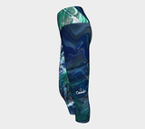 Canada Marble - Multi Blue Green - Yoga Capris