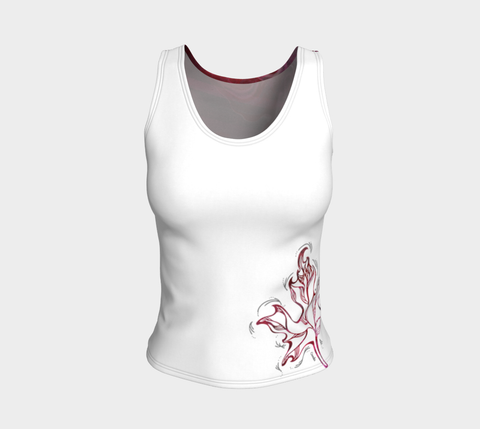 Canada Marble, Pink Red - Fitted Tank Top