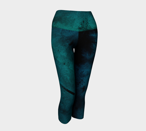 Earthtones Turquoise Blue - Yoga Capris