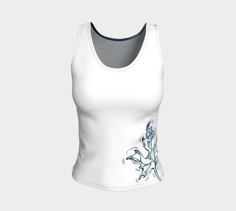 Canada Marble, Blue Green - Fitted Tank Top