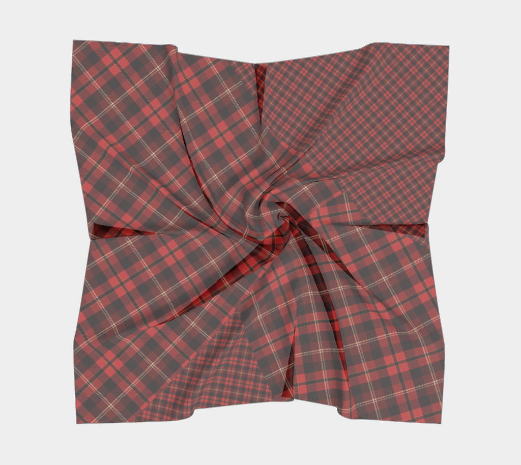 Tartan with a Twist, Red - Square Scarf