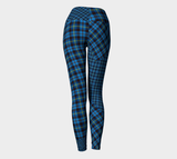 Tartan with a Twist, Blue - Yoga Leggings