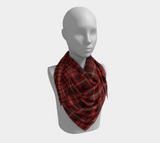 Tartan with a Twist, Red - Square Scarf
