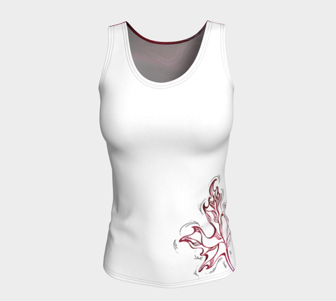 Canada Marble, Pink Red - Fitted Tank Top