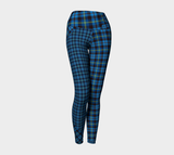 Tartan with a Twist, Blue - Yoga Leggings