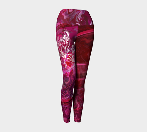 Canada Marble - Multi Pink Red - Yoga Leggings