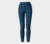 Tartan with a Twist, Blue - Yoga Leggings