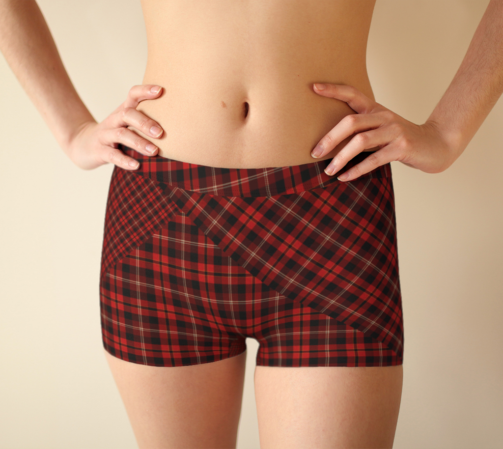 Tartan with a Twist, Red - Women's Boyshorts