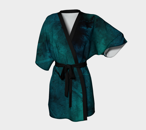 Earthtones Turquoise Blue - Kimono Robe
