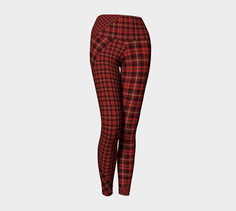 Tartan with a Twist, Red - Yoga Leggings